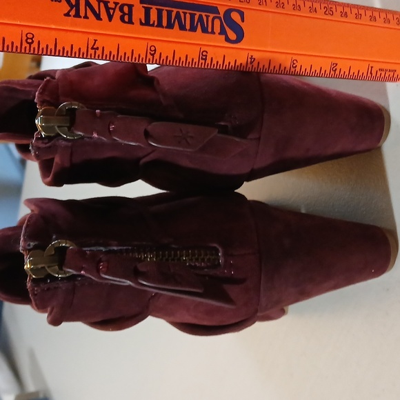 Splendid Womens 8.5 Suede Pointed Toe Burgundy Ankle Boots - Picture 10 of 15